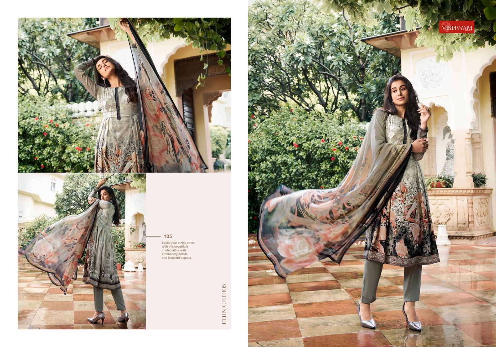 VISHWAM FABRICS ESPRESSO DIGITAL PRINT CREPE SUIT