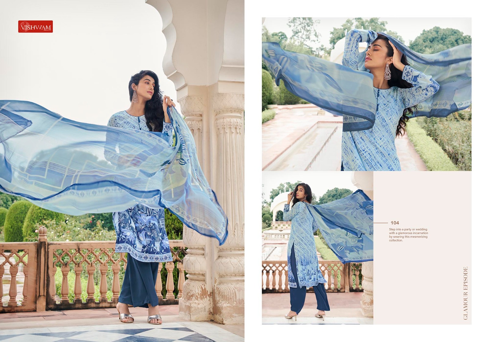VISHWAM FABRICS ESPRESSO DIGITAL PRINT CREPE SUIT