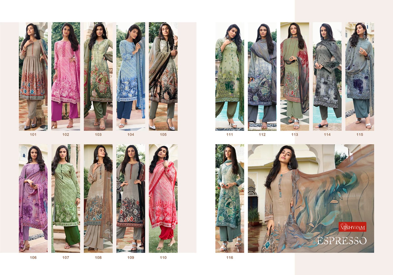 VISHWAM FABRICS ESPRESSO DIGITAL PRINT CREPE SUIT