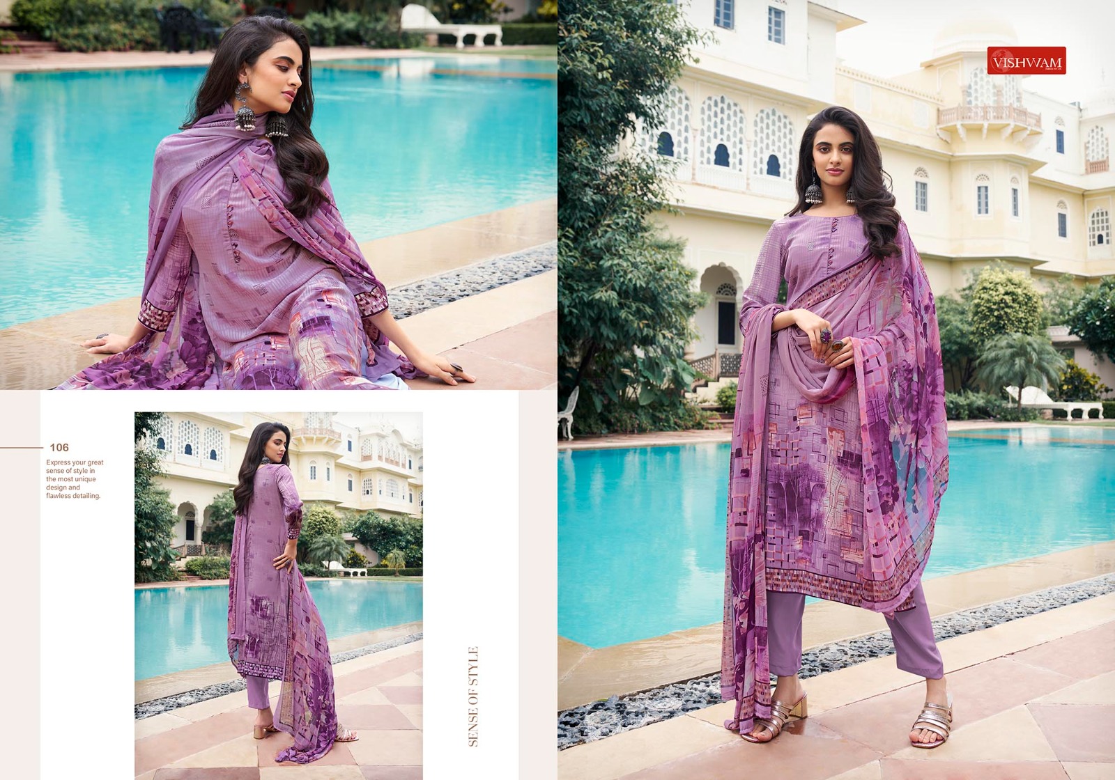 VISHWAM FABRICS ESPRESSO DIGITAL PRINT CREPE SUIT