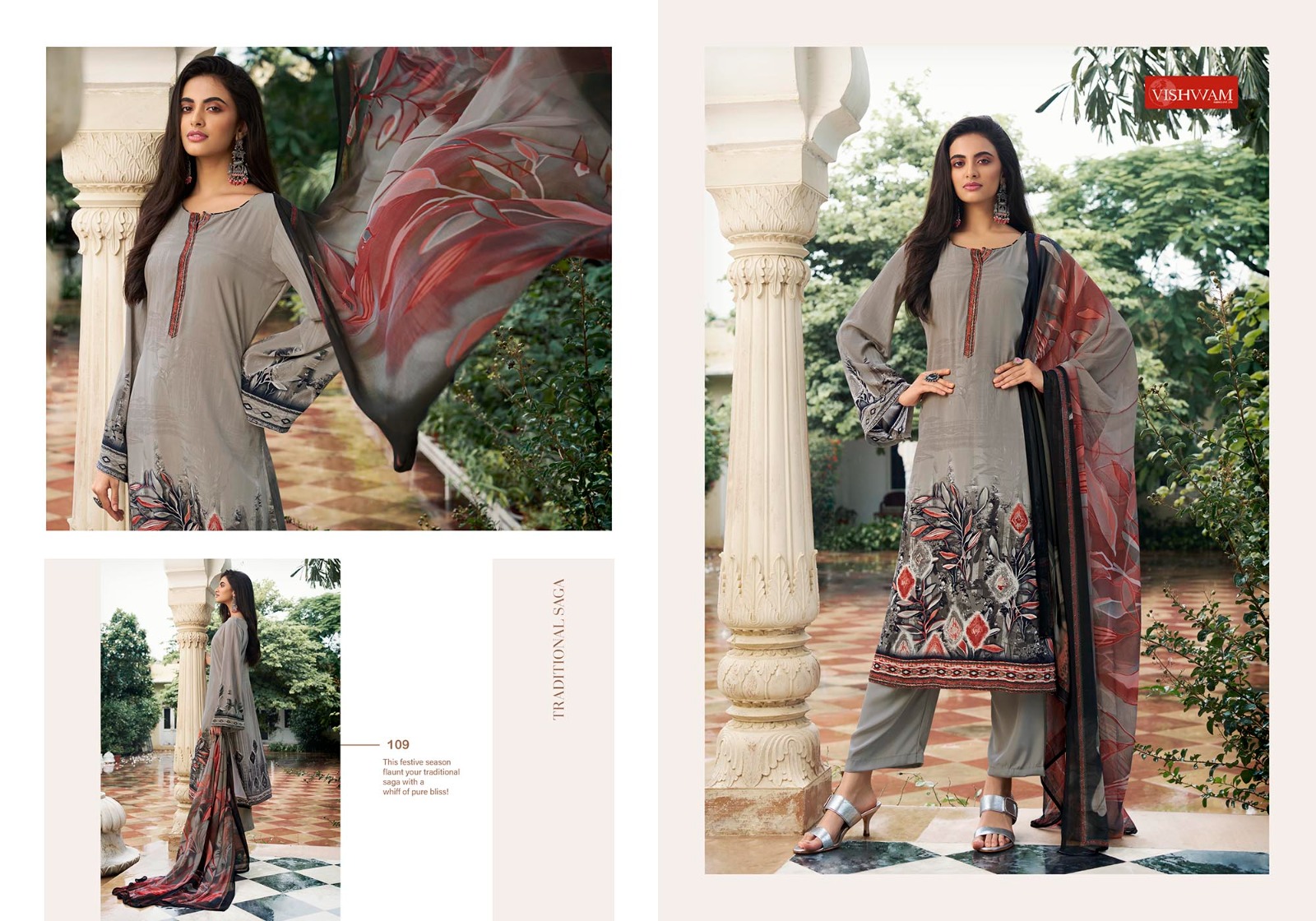 VISHWAM FABRICS ESPRESSO DIGITAL PRINT CREPE SUIT