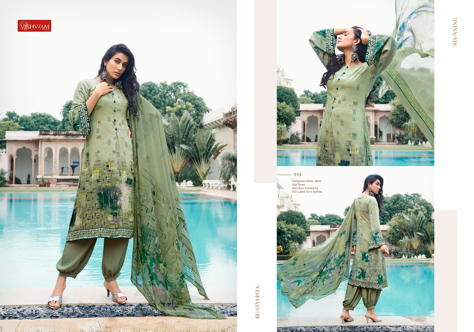 VISHWAM FABRICS ESPRESSO DIGITAL PRINT CREPE SUIT
