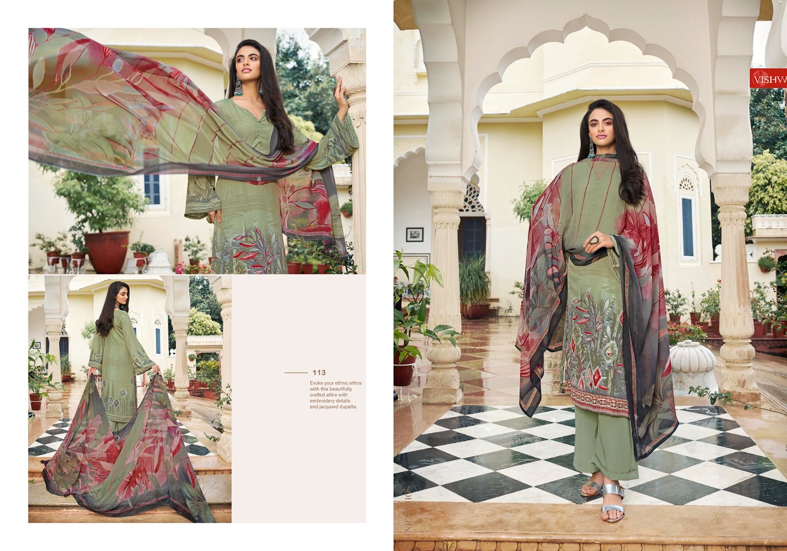 VISHWAM FABRICS ESPRESSO DIGITAL PRINT CREPE SUIT