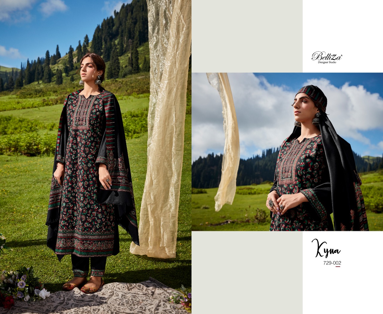 BELLIZA DESIGNER STUDIO FAARIAH WOOLEN PASHMINA DESIGNER SUIT