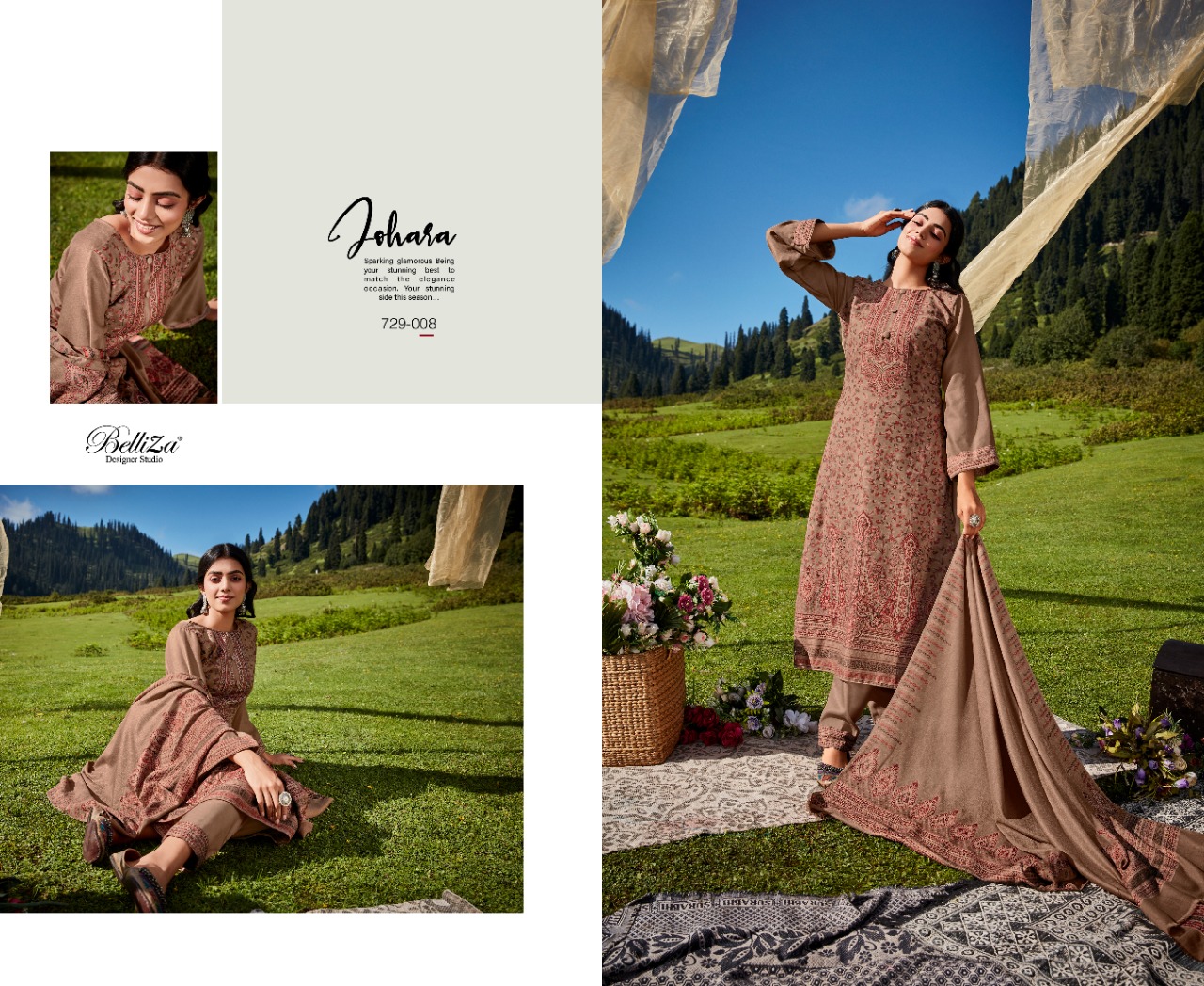 BELLIZA DESIGNER STUDIO FAARIAH WOOLEN PASHMINA DESIGNER SUIT