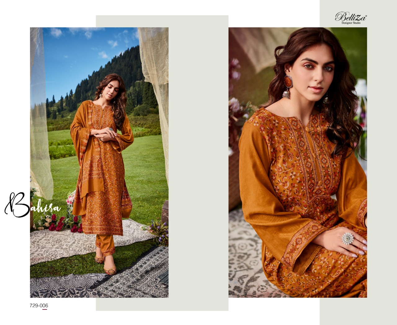 BELLIZA DESIGNER STUDIO FAARIAH WOOLEN PASHMINA DESIGNER SUIT
