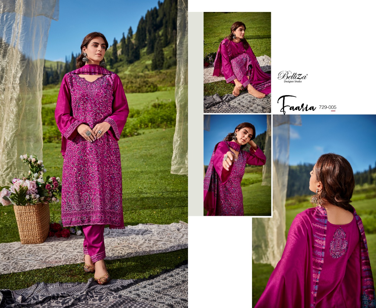 BELLIZA DESIGNER STUDIO FAARIAH WOOLEN PASHMINA DESIGNER SUIT