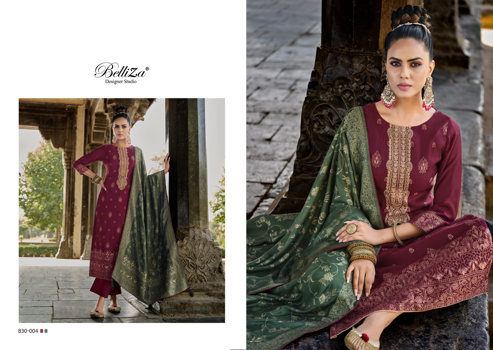 BELLIZA DESIGNER STUDIO IZHAAR PASHMINA JACQUARD DESIGNER SUIT 