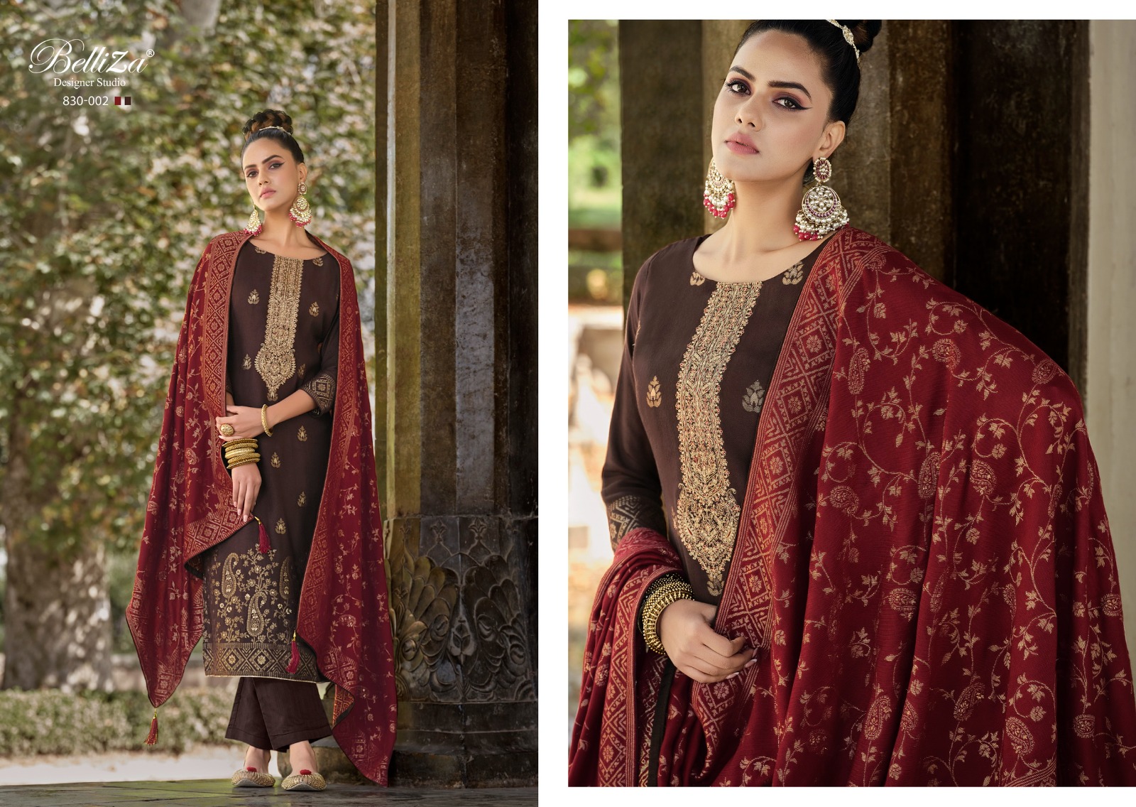 BELLIZA DESIGNER STUDIO IZHAAR PASHMINA JACQUARD DESIGNER SUIT 