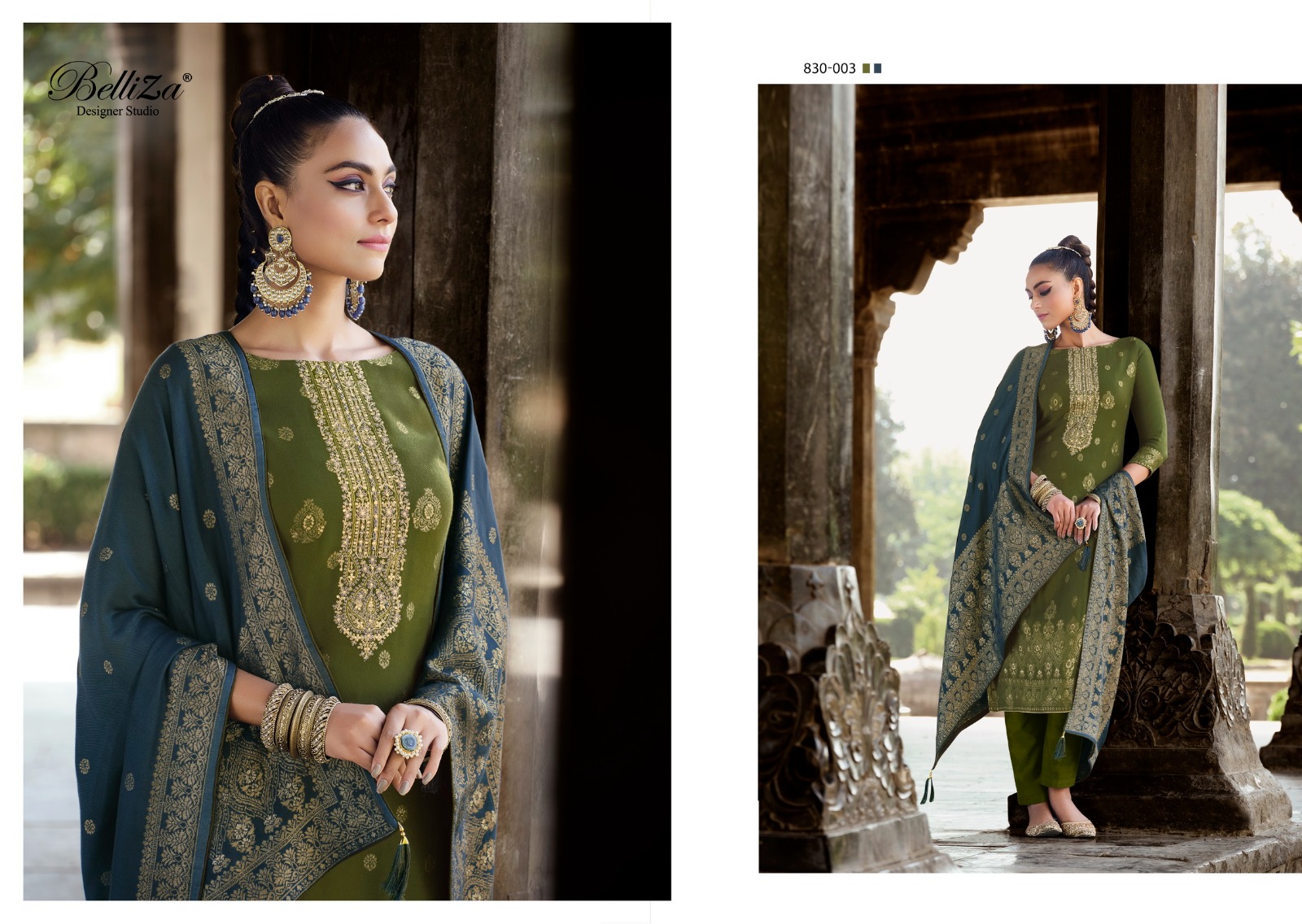 BELLIZA DESIGNER STUDIO IZHAAR PASHMINA JACQUARD DESIGNER SUIT 
