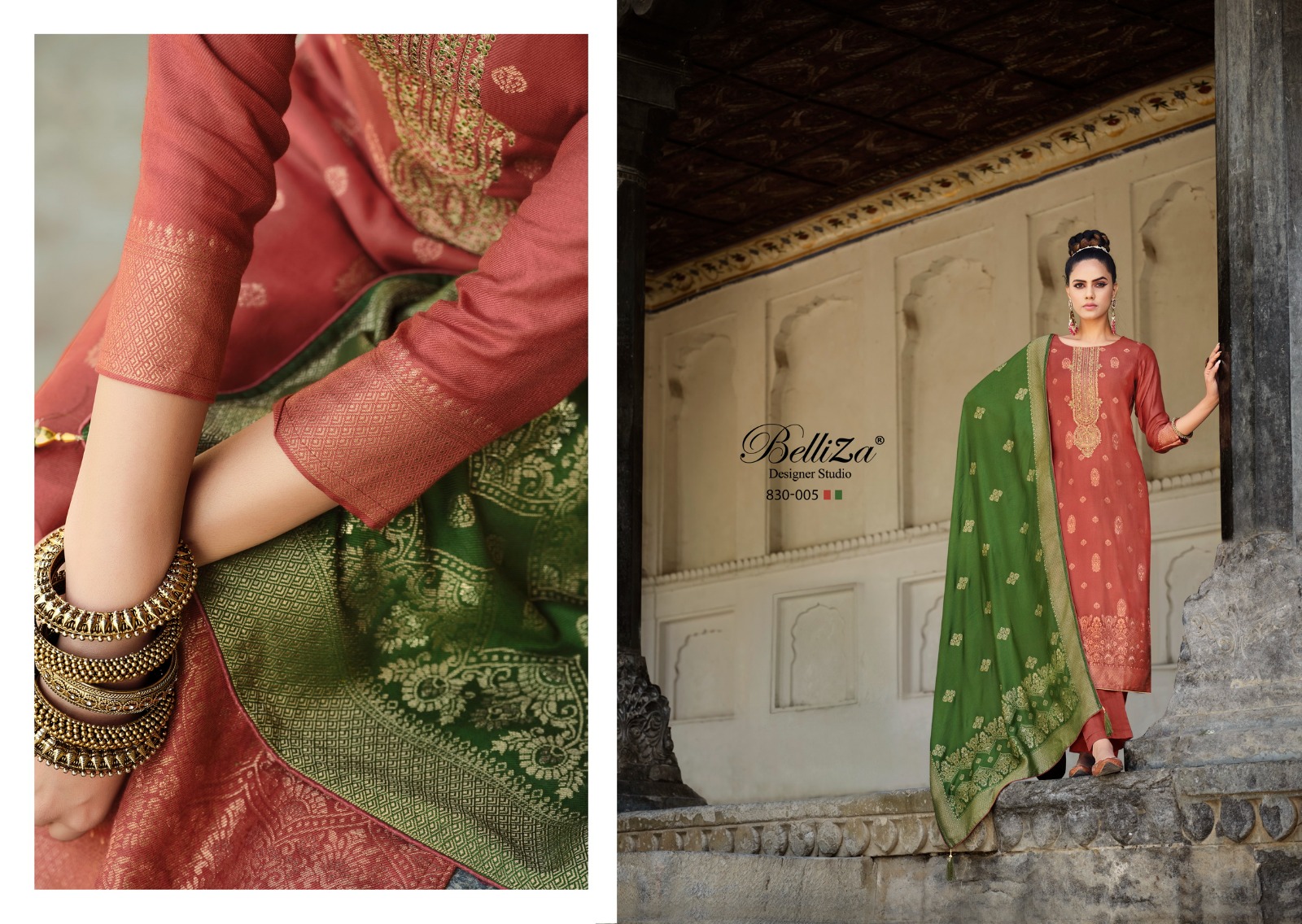 BELLIZA DESIGNER STUDIO IZHAAR PASHMINA JACQUARD DESIGNER SUIT 