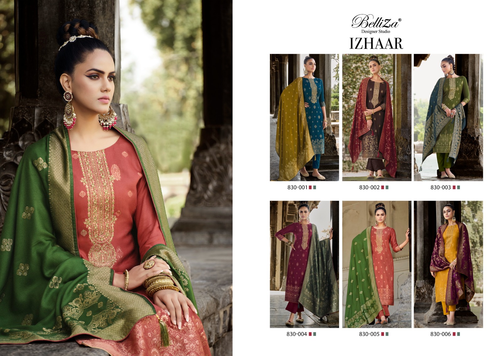 BELLIZA DESIGNER STUDIO IZHAAR PASHMINA JACQUARD DESIGNER SUIT 
