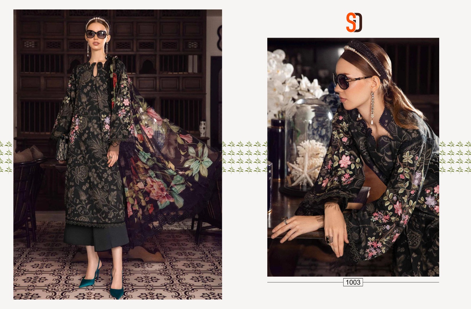 Sharaddha Designer  M Print Vol 16 Lawn Cotton Printed With Patch Embroidery Salwar Kameez Wholesaler Surat