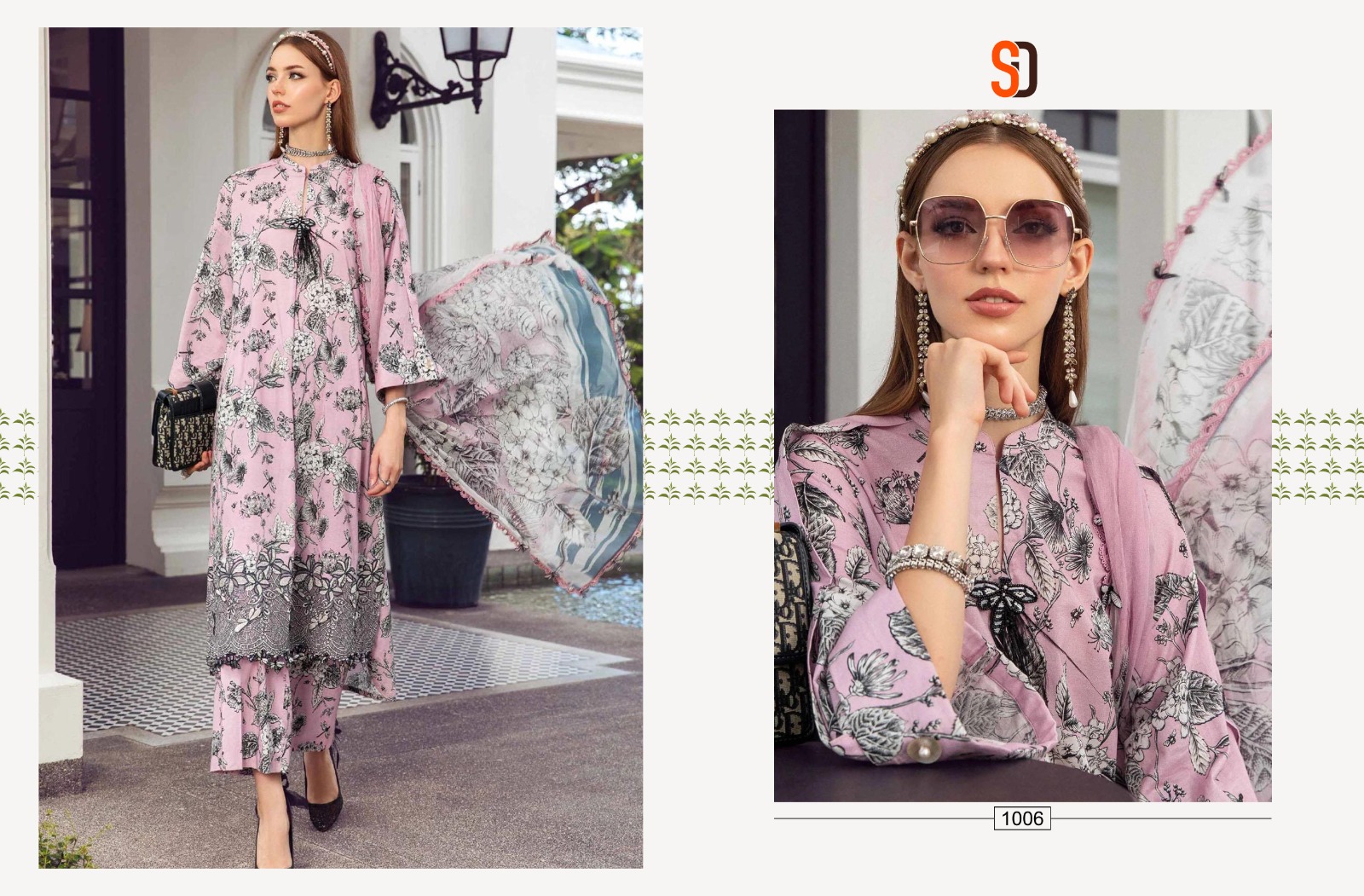 Sharaddha Designer  M Print Vol 16 Lawn Cotton Printed With Patch Embroidery Salwar Kameez Wholesaler Surat