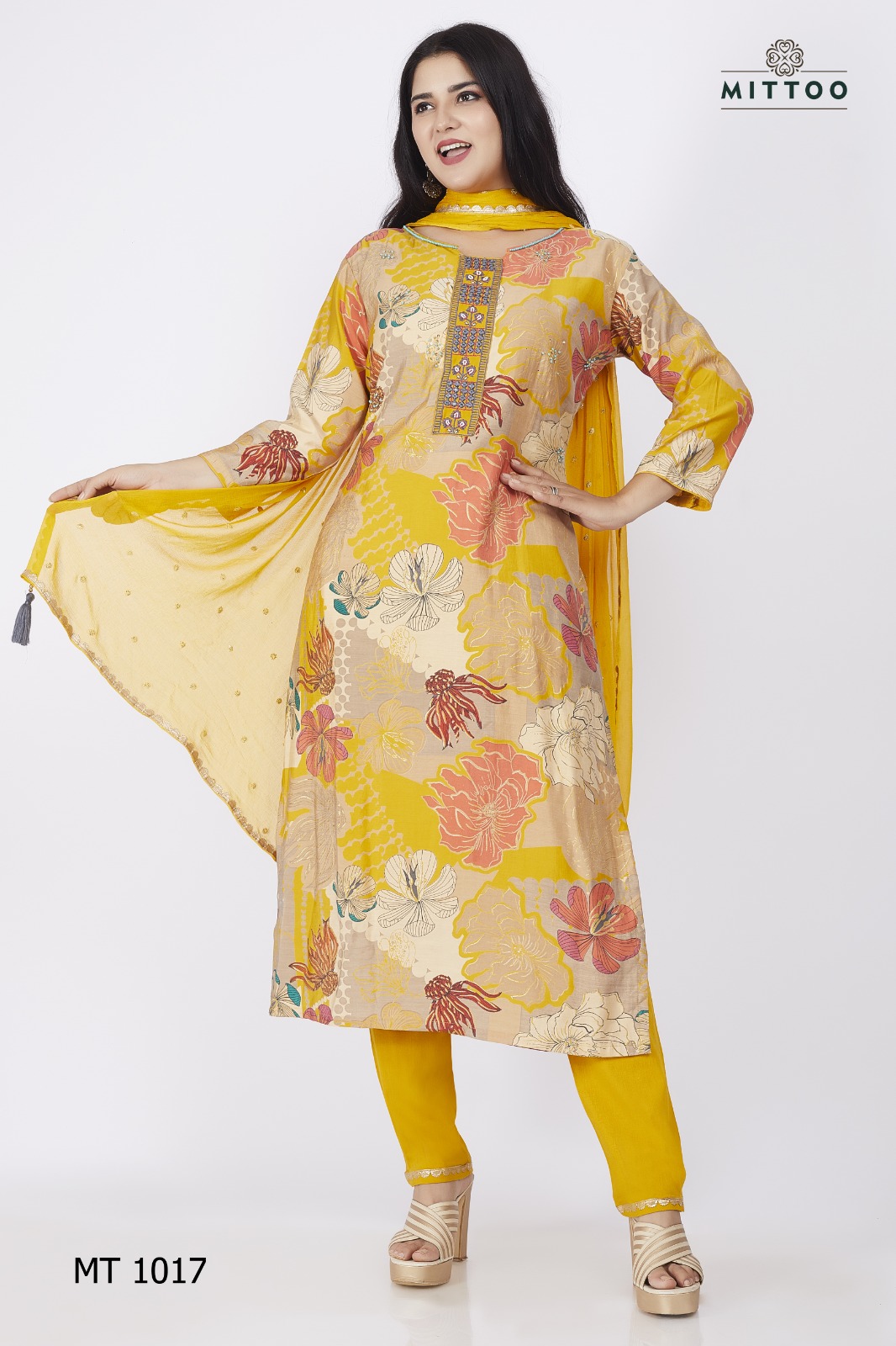 Mittoo Pick & Choose Collection Modal Print With Designer Fancy Kurti Combo Set Wholesaler Surat
