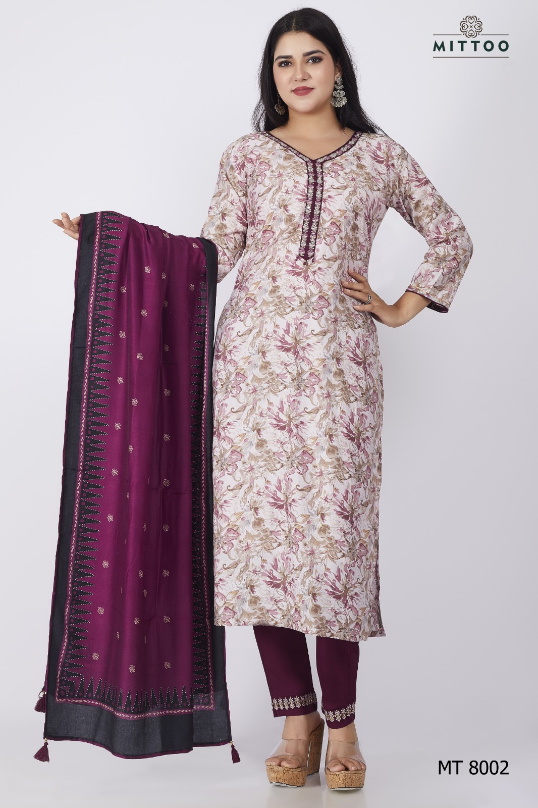 Mittoo Pick & Choose Collection Modal Print With Designer Fancy Kurti Combo Set Wholesaler Surat