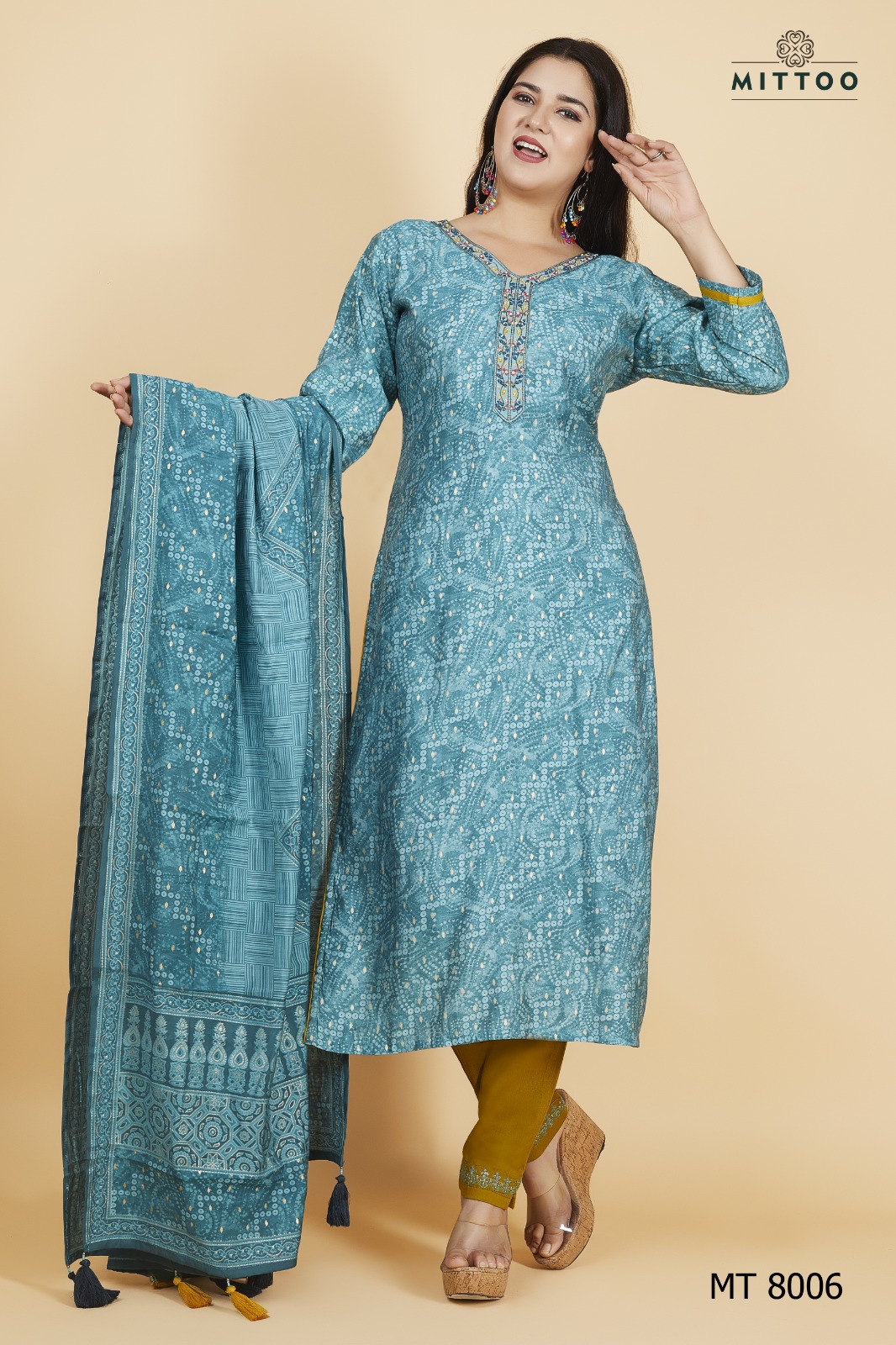 Mittoo Pick & Choose Collection Modal Print With Designer Fancy Kurti Combo Set Wholesaler Surat