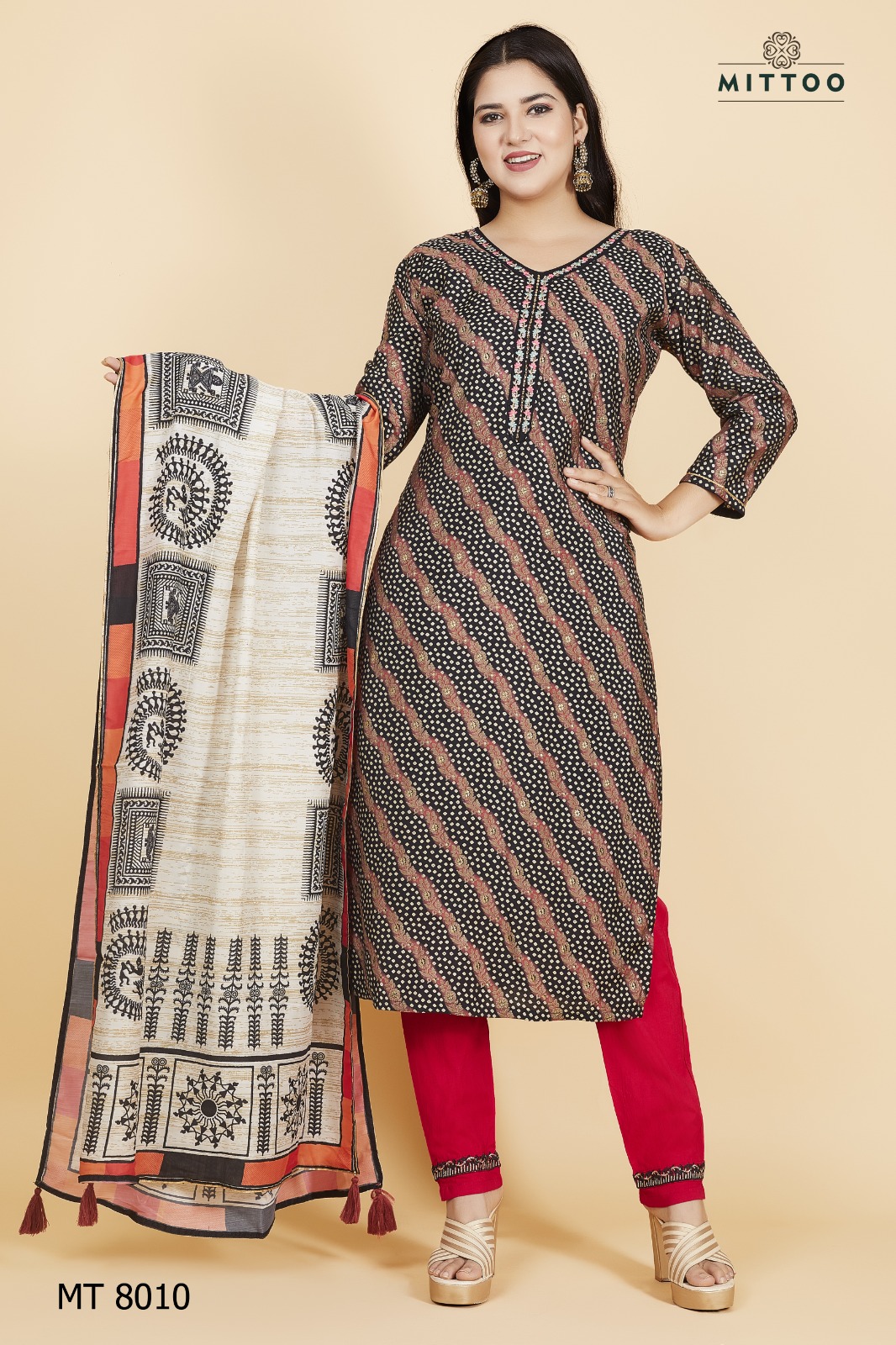 Mittoo Pick & Choose Collection Modal Print With Designer Fancy Kurti Combo Set Wholesaler Surat
