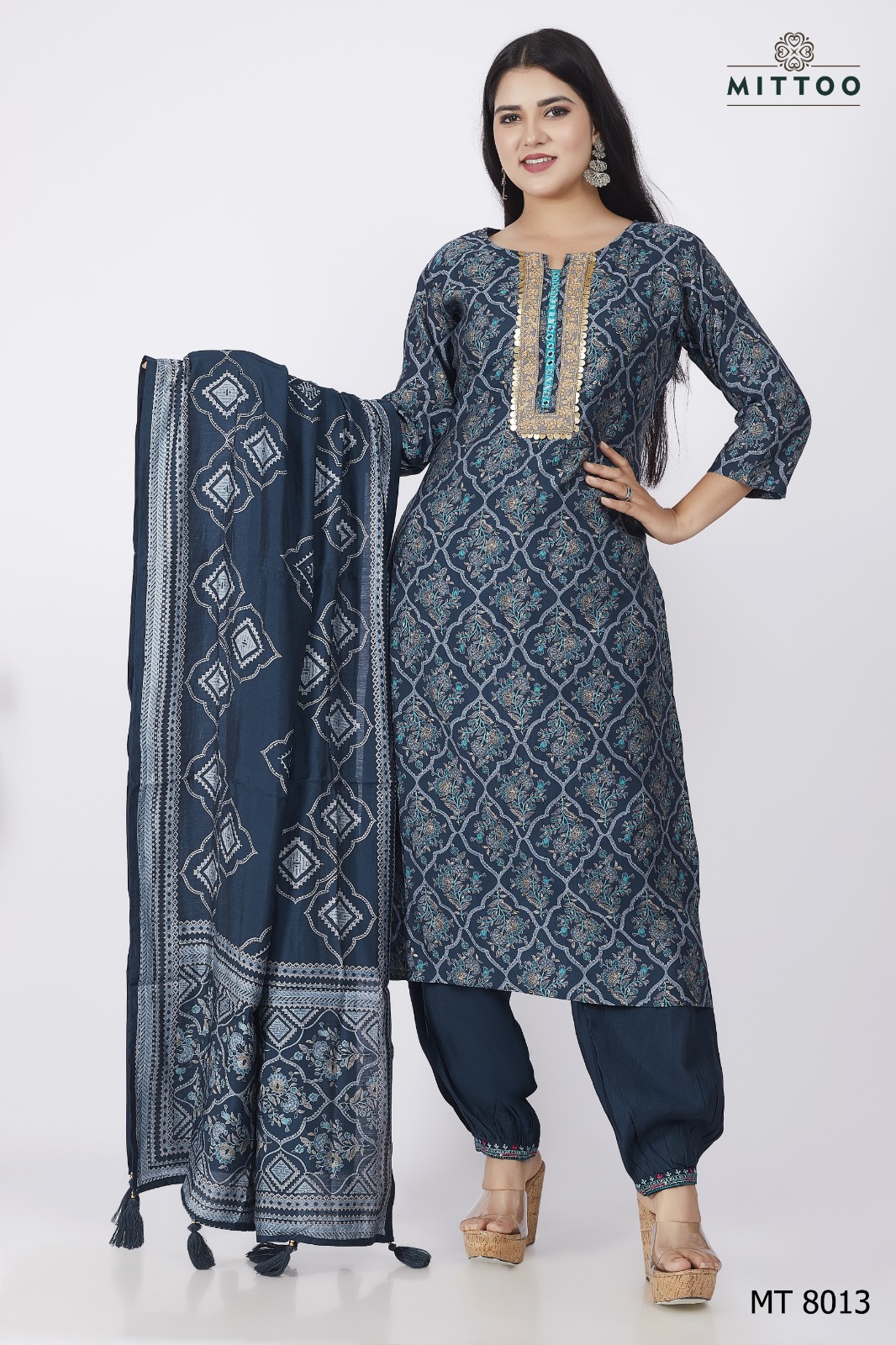 Mittoo Pick & Choose Collection Modal Print With Designer Fancy Kurti Combo Set Wholesaler Surat