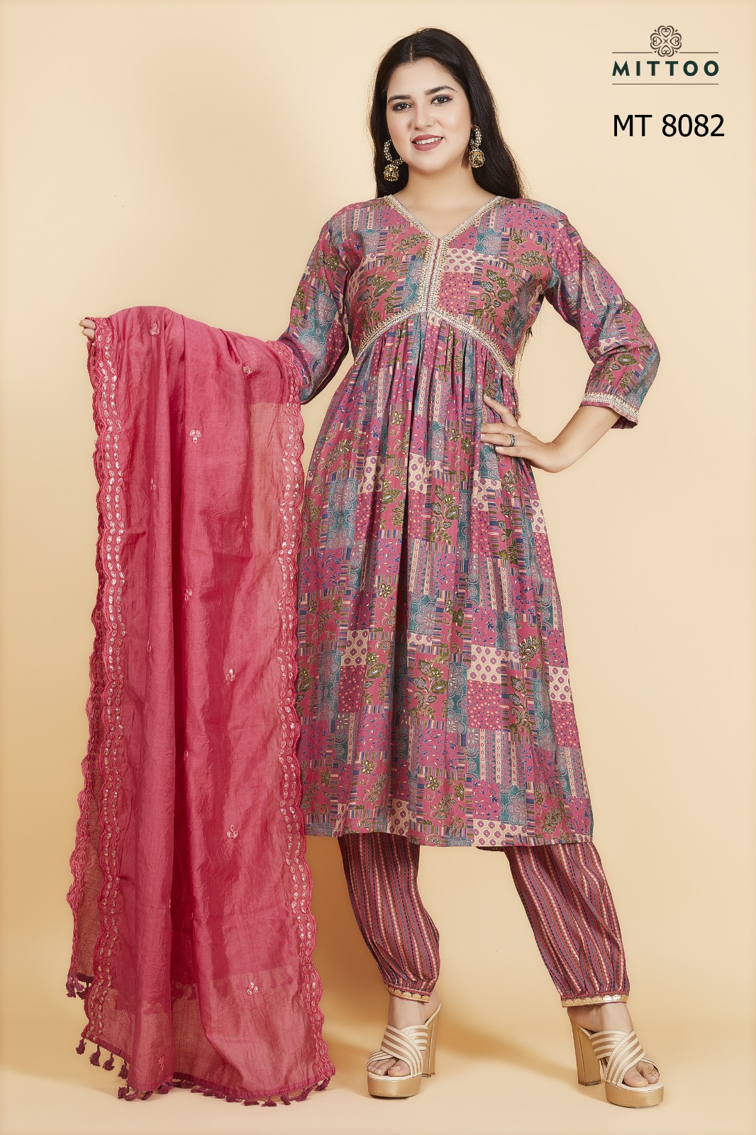 Mittoo Pick & Choose Collection Modal Print With Designer Fancy Kurti Combo Set Wholesaler Surat