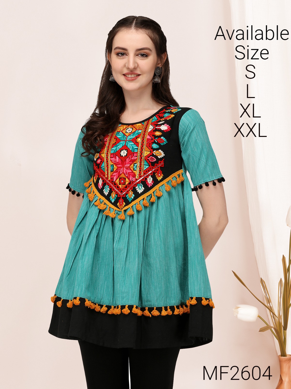 Mesmora Navrang Cotton Long Kedia Tops At Best Wholesale Rate Surat