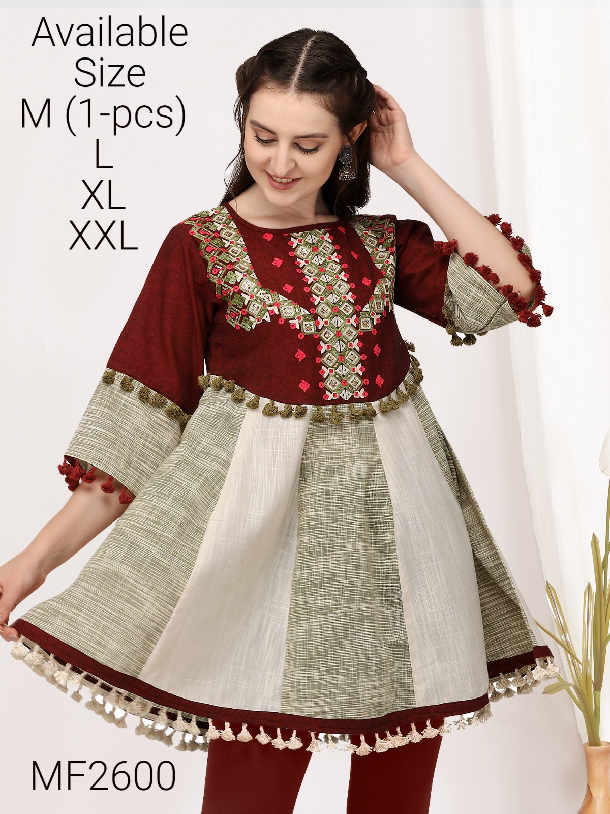 Mesmora Navrang Cotton Long Kedia Tops At Best Wholesale Rate Surat