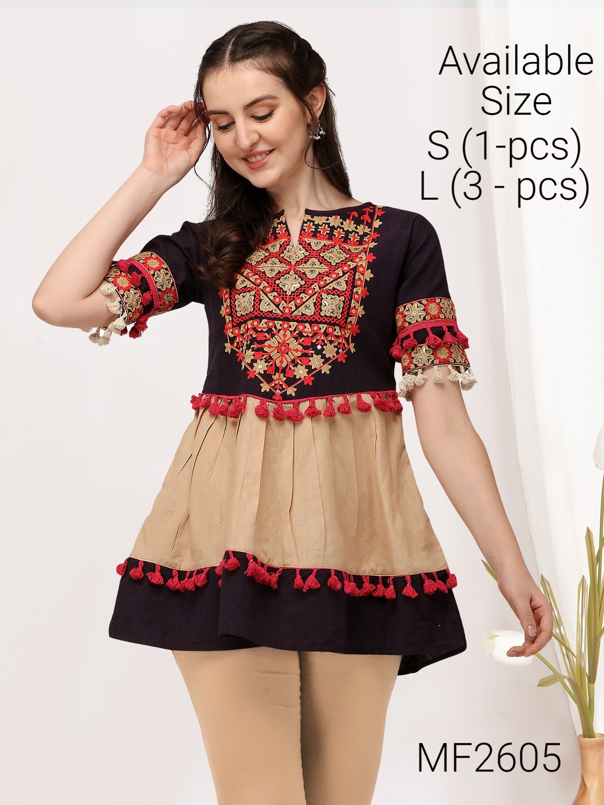 Mesmora Navrang Cotton Long Kedia Tops At Best Wholesale Rate Surat