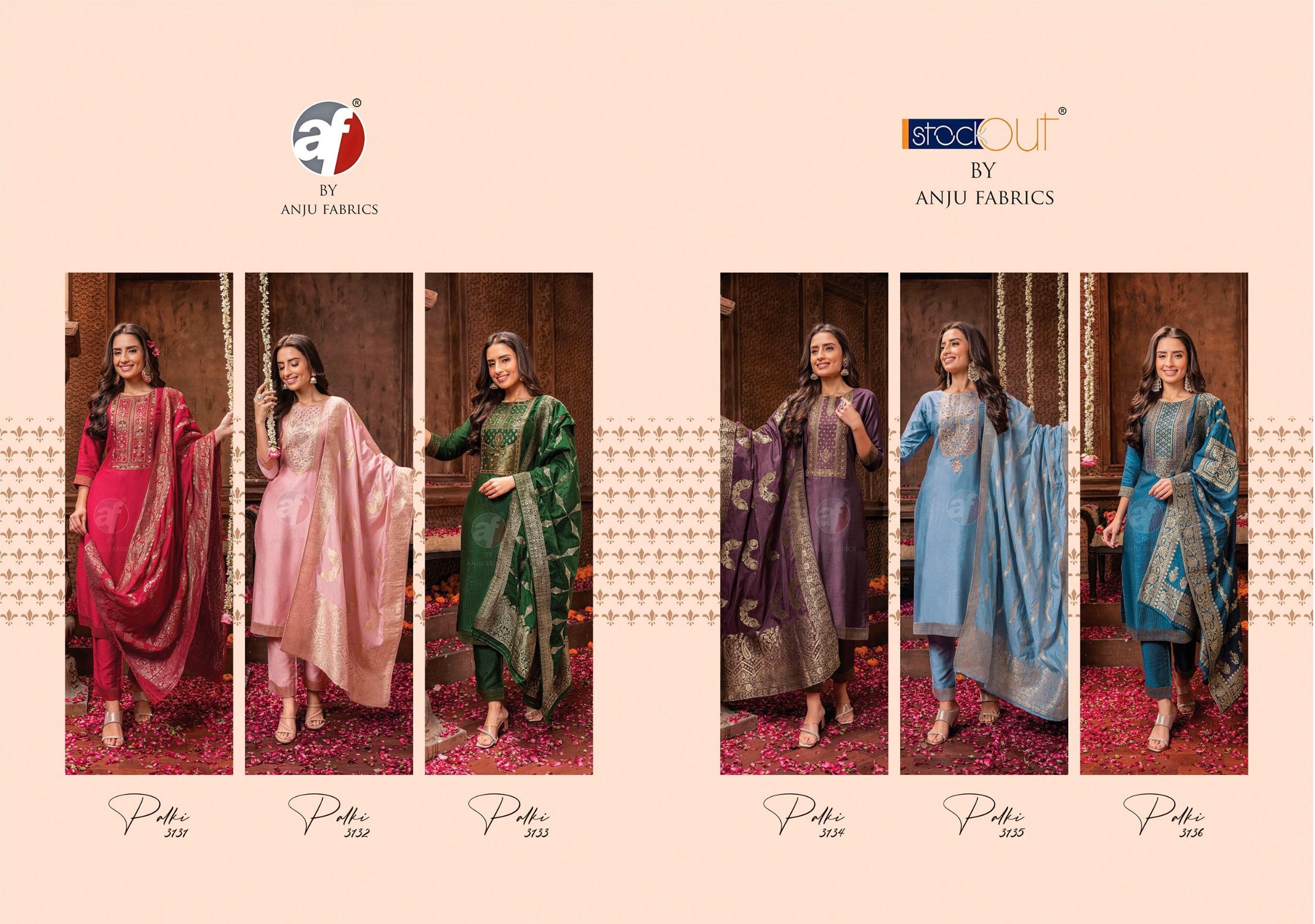  ANJU FABRICS PALKI VOL 3 HEAVY DESIGNER SUIT