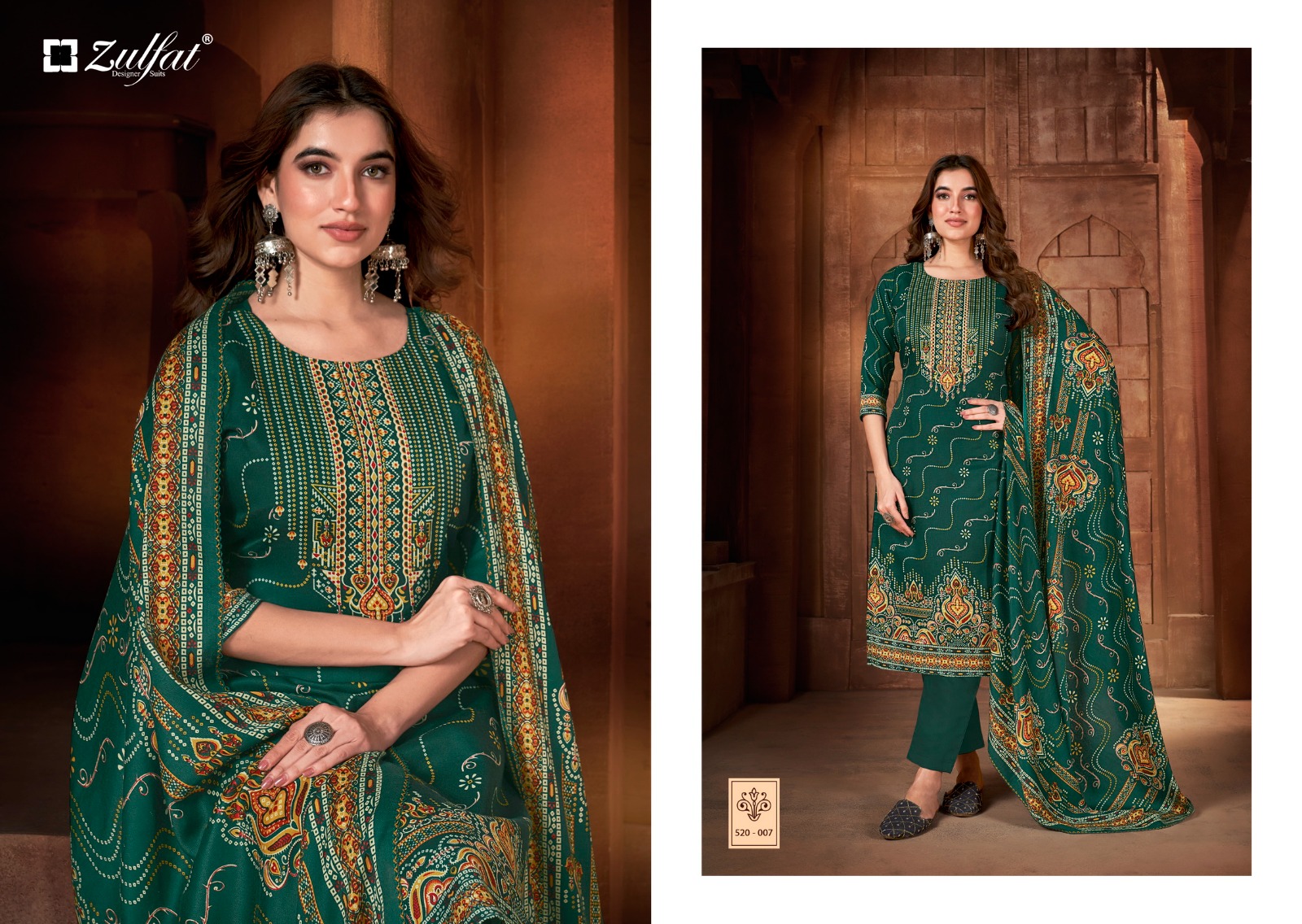 ZULFAT DESIGNER SUITS RIYANA PAHMINA DIGITAL PRINT SALWAR SUIT