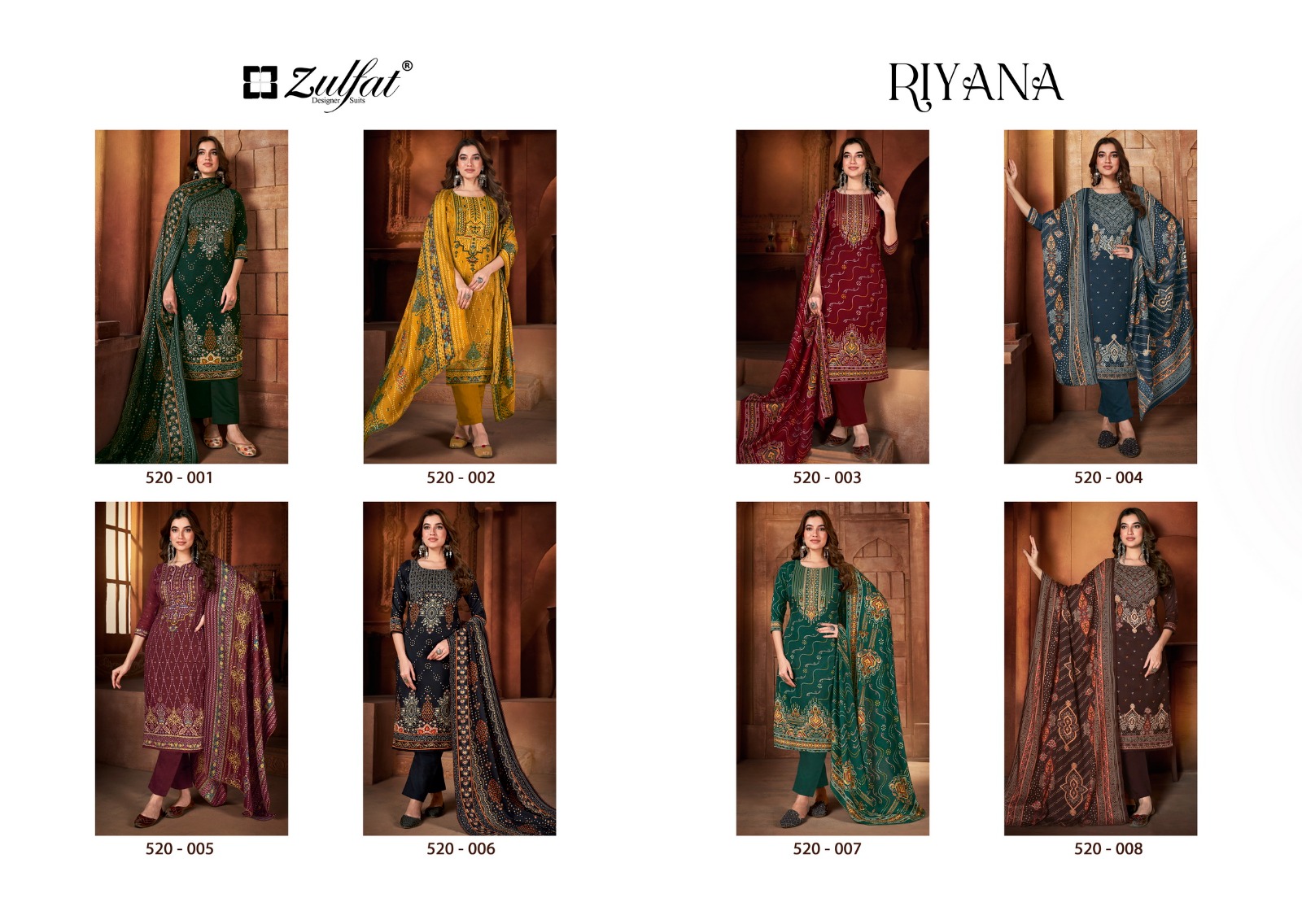 ZULFAT DESIGNER SUITS RIYANA PAHMINA DIGITAL PRINT SALWAR SUIT