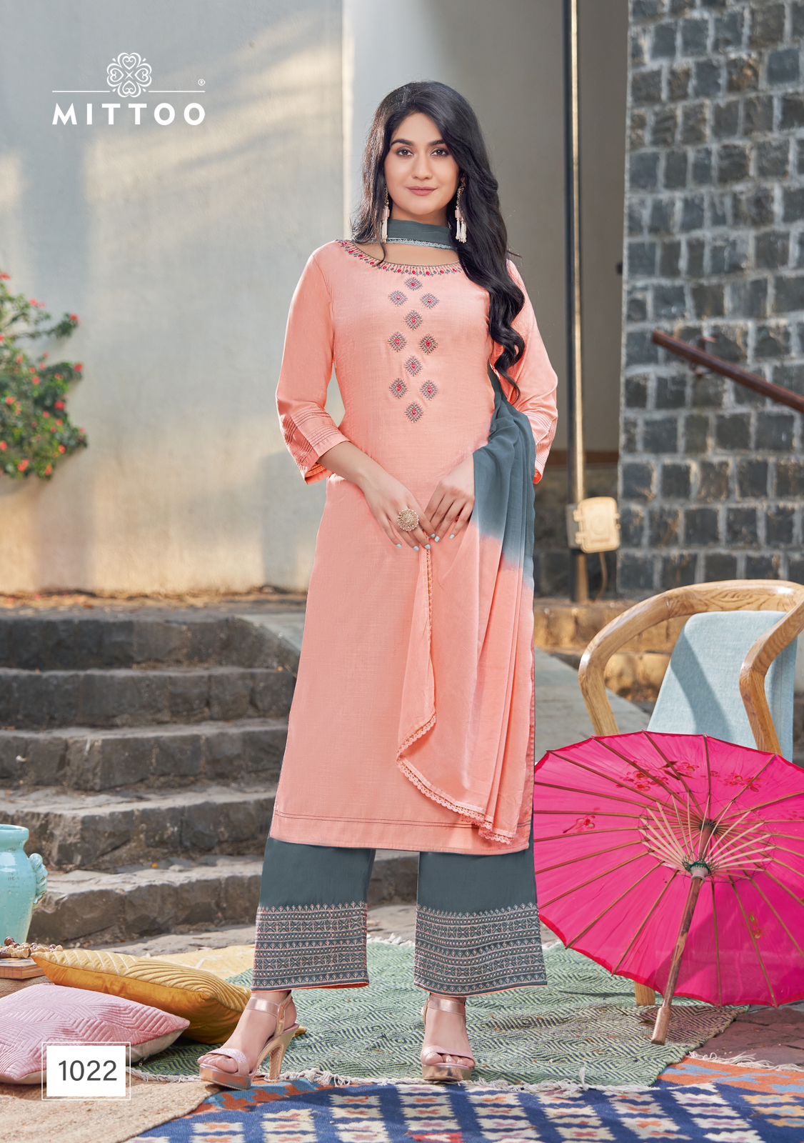 Mittoo Saara Vol 3 Rayon Fancy Designer Kurti With Plazzo & Chiffon Dupatta Combo Wholesaler Surat