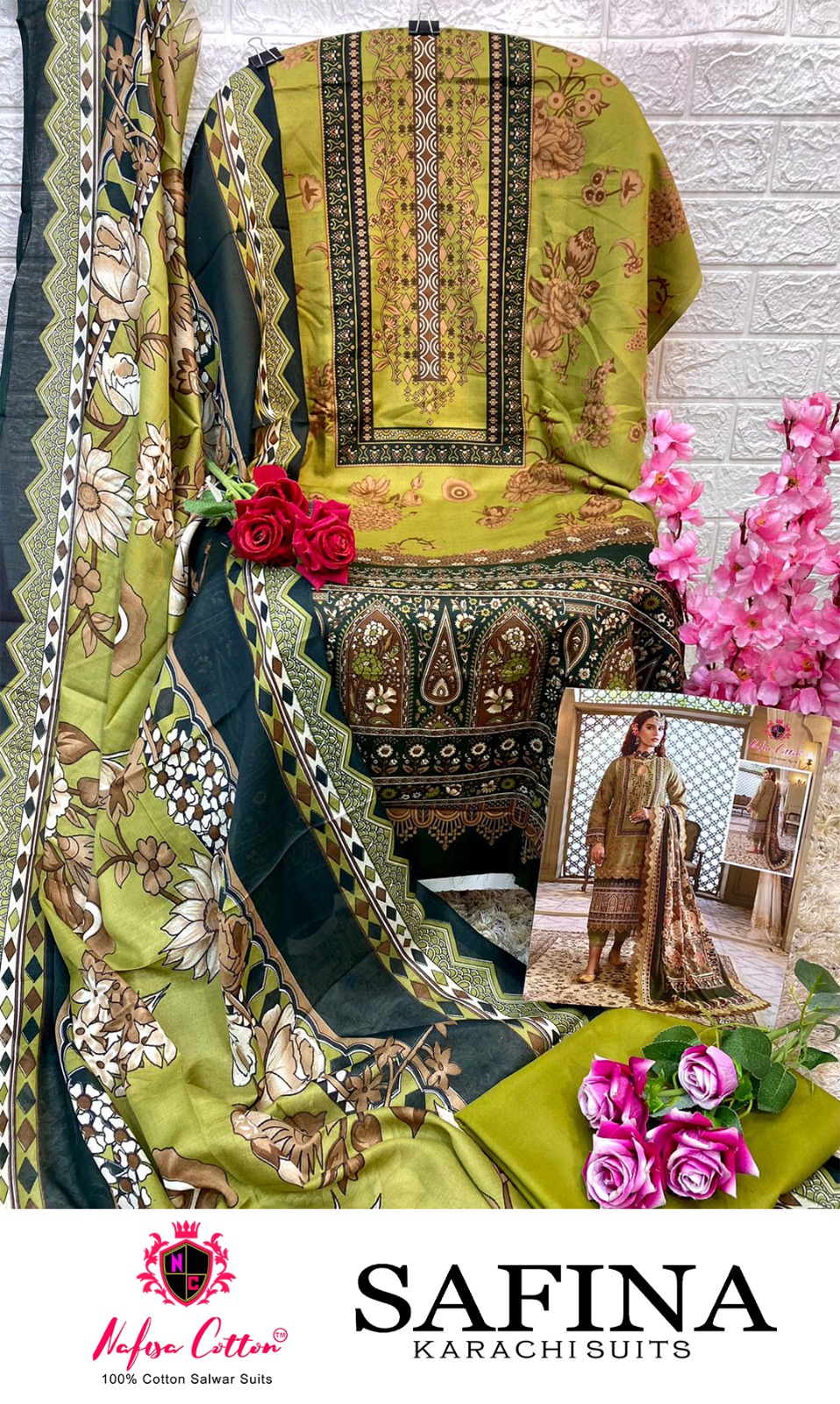NAFISA COTTON SAFINA DIGITAL PRINT SUITS 
