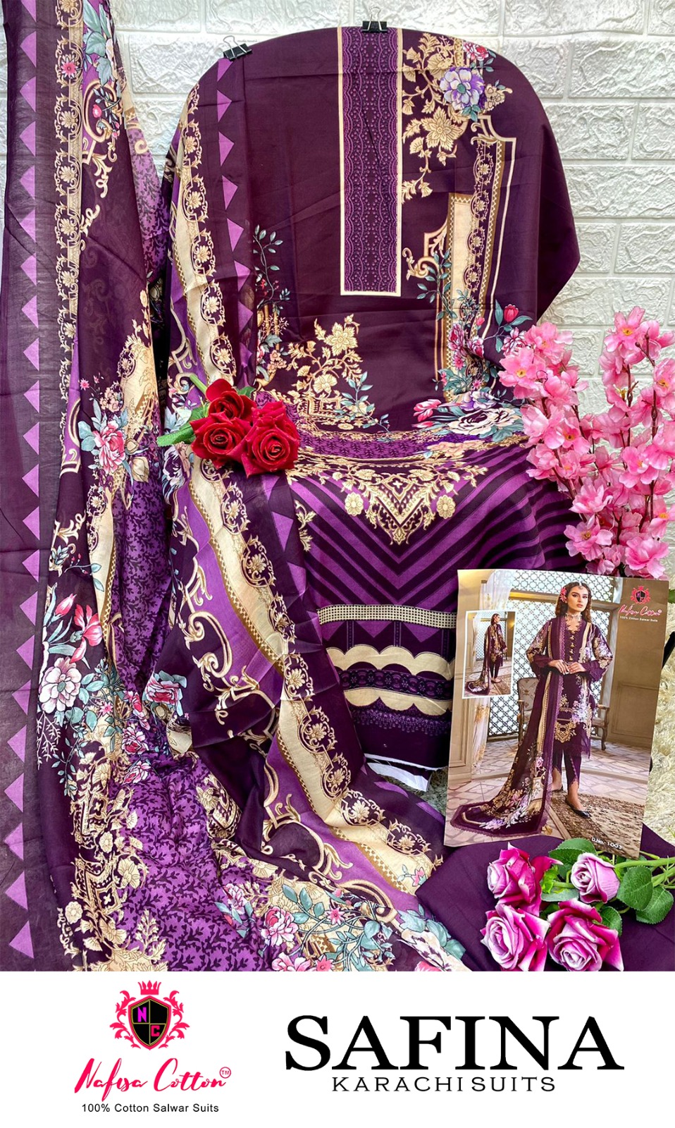 NAFISA COTTON SAFINA DIGITAL PRINT SUITS 
