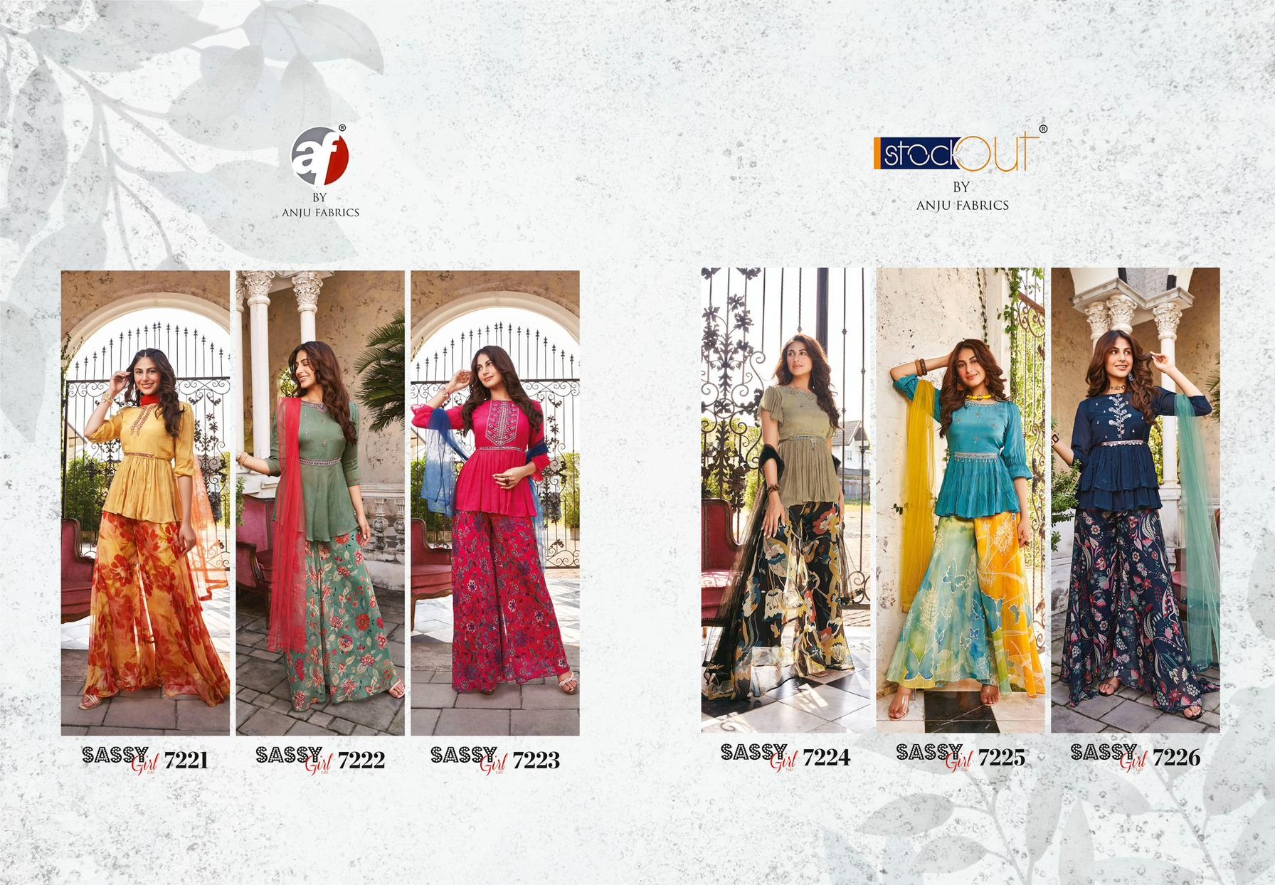 ANJU FABRICS SASSY GIRL VOL 3 PARTY WEAR DRESS