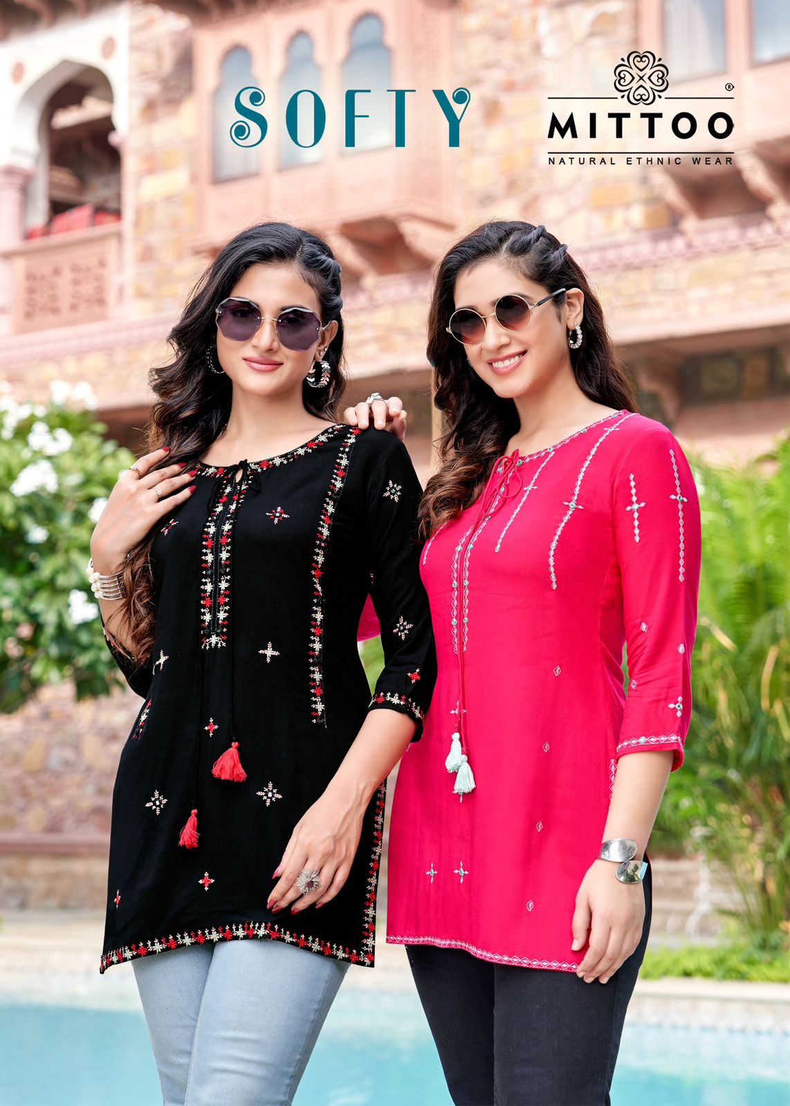 Mittoo Softy Rayon Fancy Hand Works Causal Wear Ladies Tops Wholesaler Surat