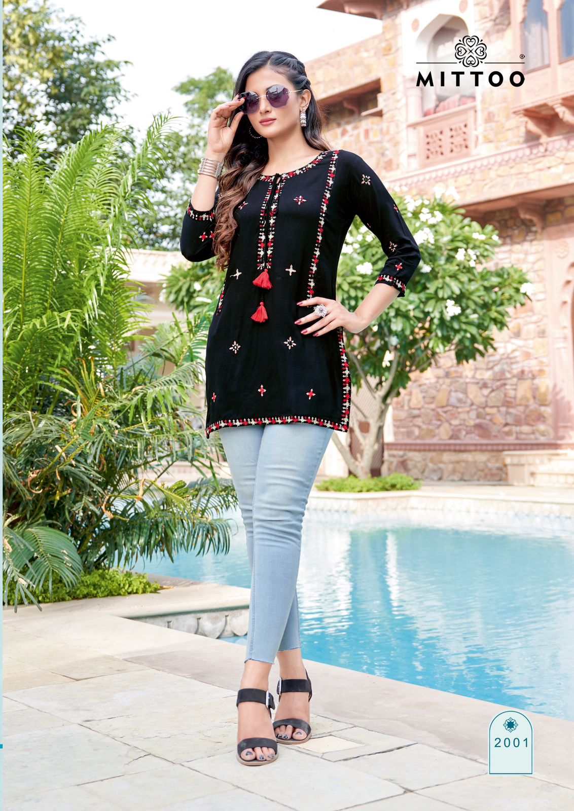 Mittoo Softy Rayon Fancy Hand Works Causal Wear Ladies Tops Wholesaler Surat