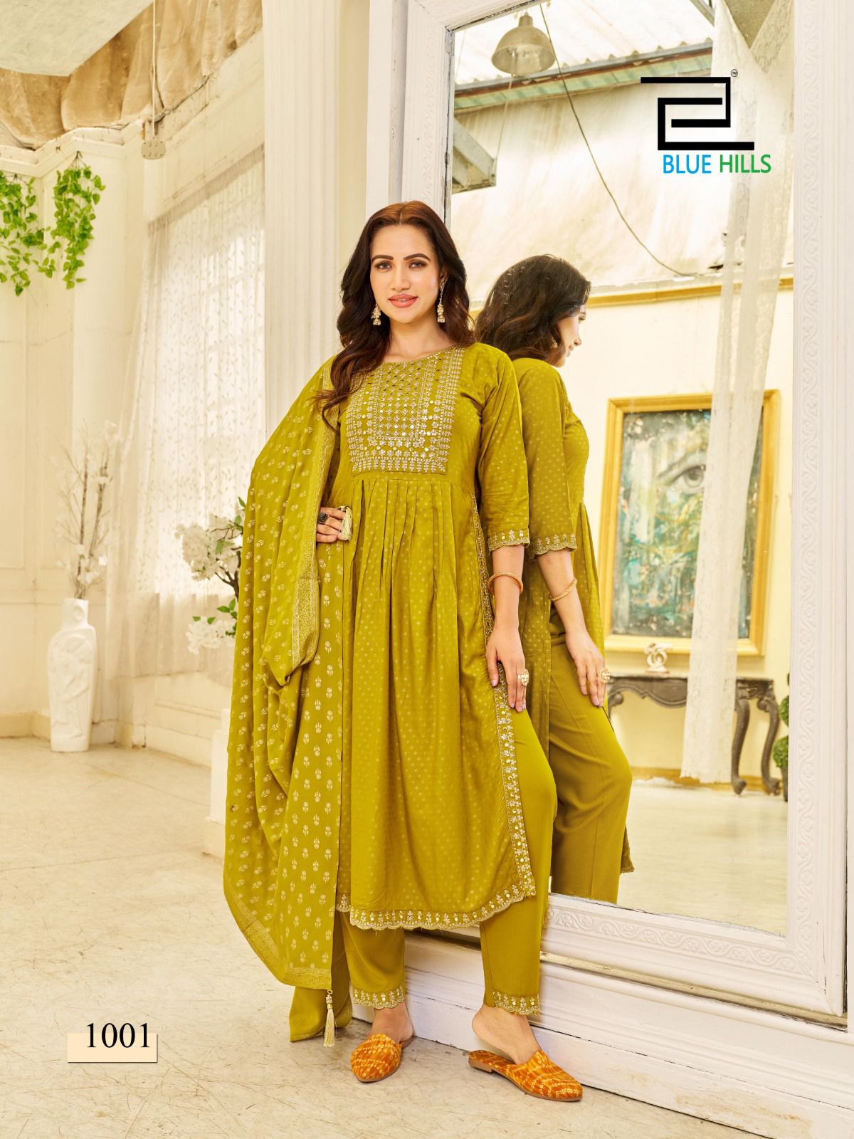BLUE HILLS TREND CAPTURE NAIRA CUT STYLE KURTI COMBO SET 
