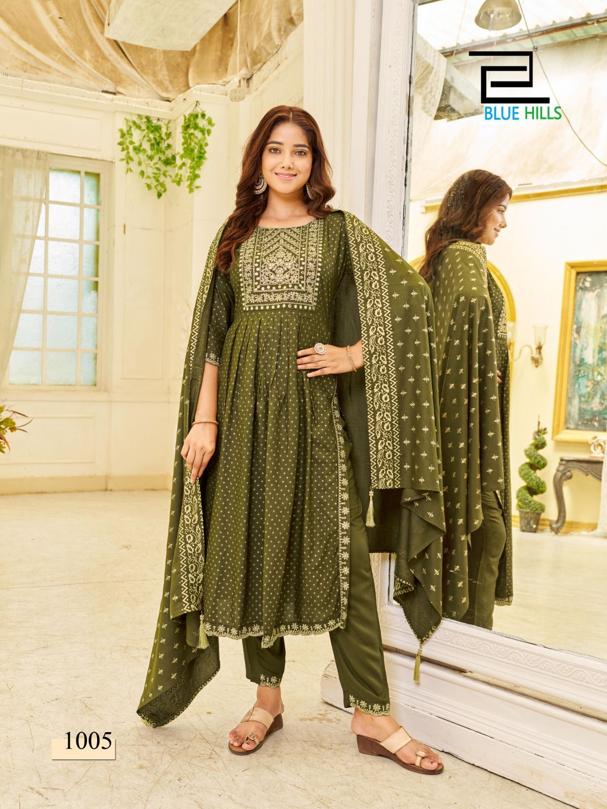 BLUE HILLS TREND CAPTURE NAIRA CUT STYLE KURTI COMBO SET 