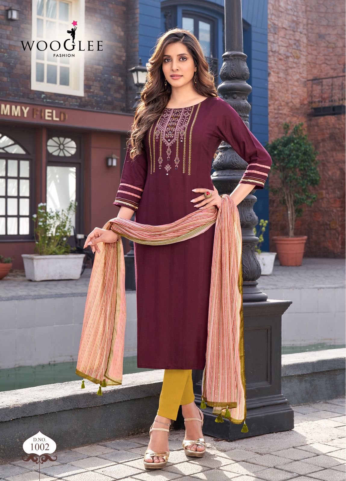 WOOGLEE VAANI RAYON LADIES KURTI COMBO SET 