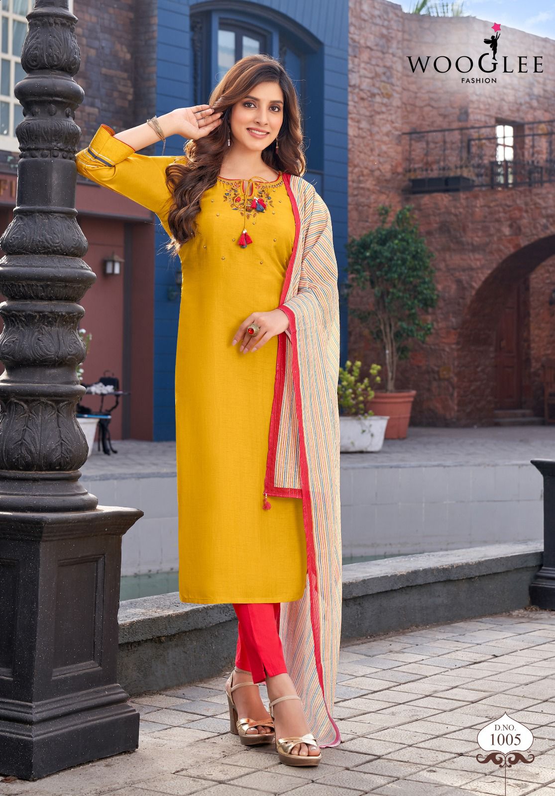 WOOGLEE VAANI RAYON LADIES KURTI COMBO SET 