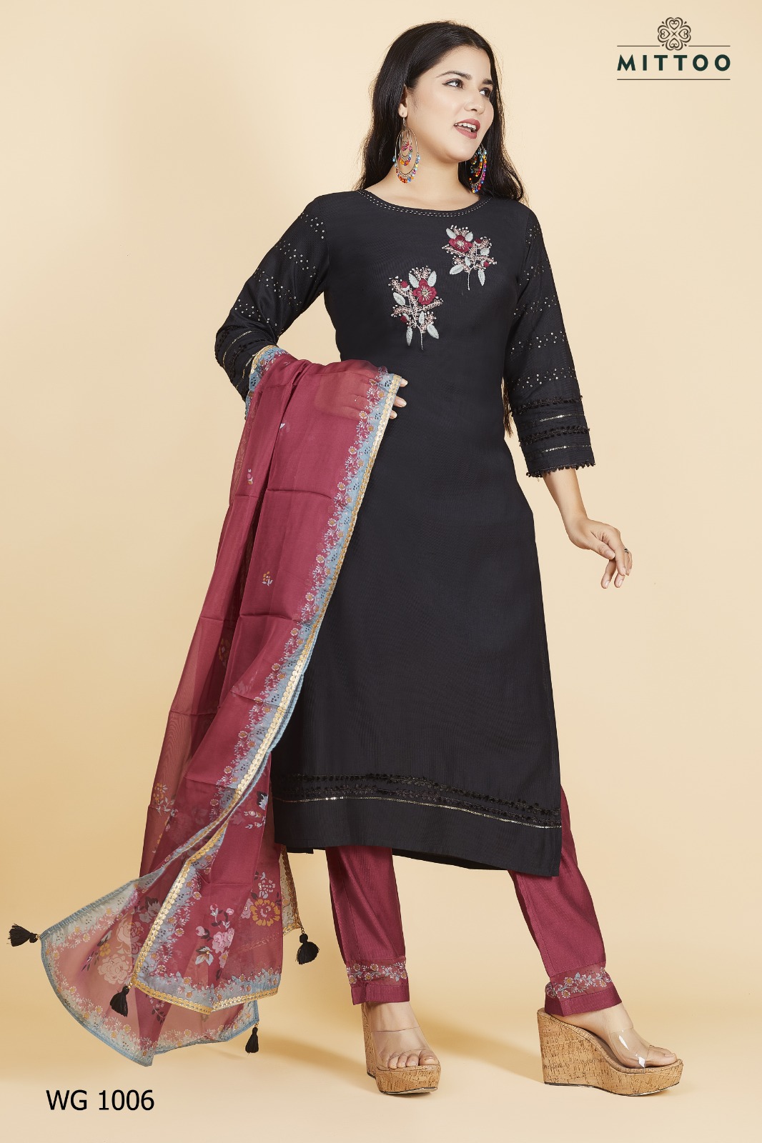Mittoo Pick & Choose Collection Modal Print With Designer Fancy Kurti Combo Set Wholesaler Surat