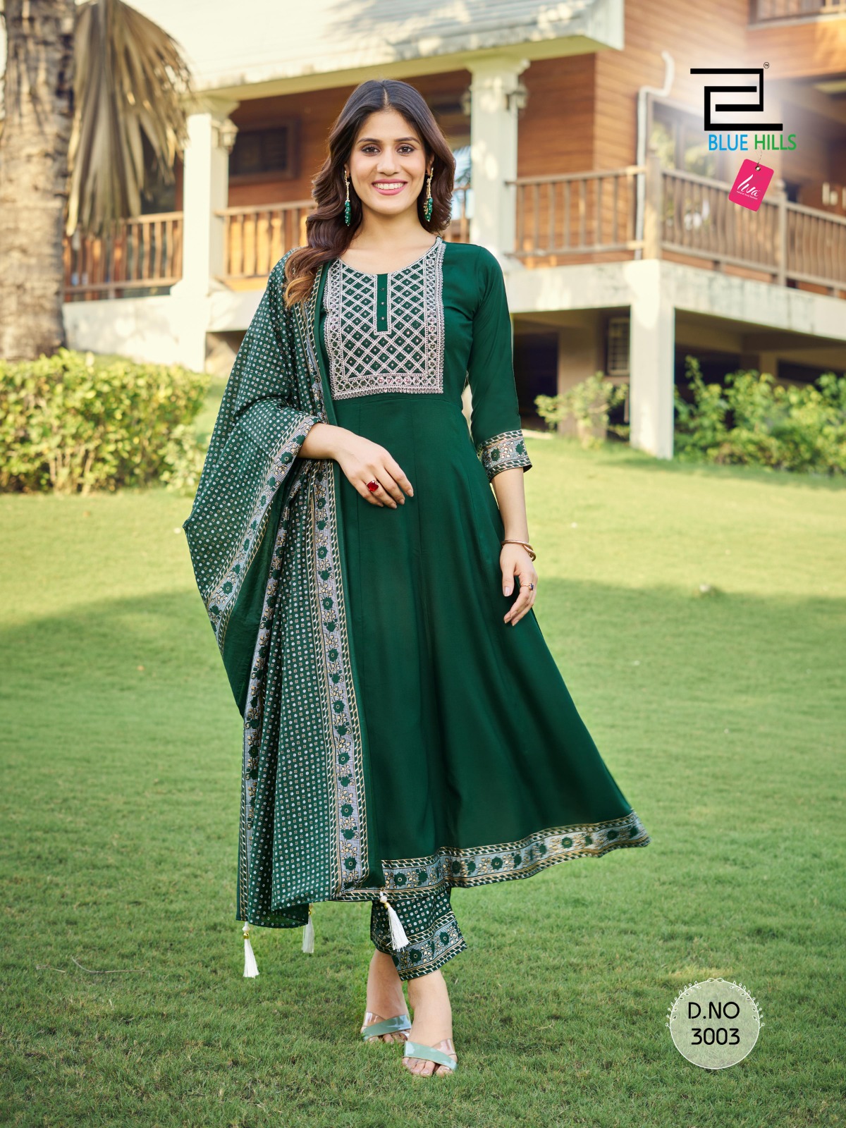 Blue Hills Jailer Vol 3 Rayon Fancy Embroidery Designer Kurti Combo Set Wholesaler Surat
