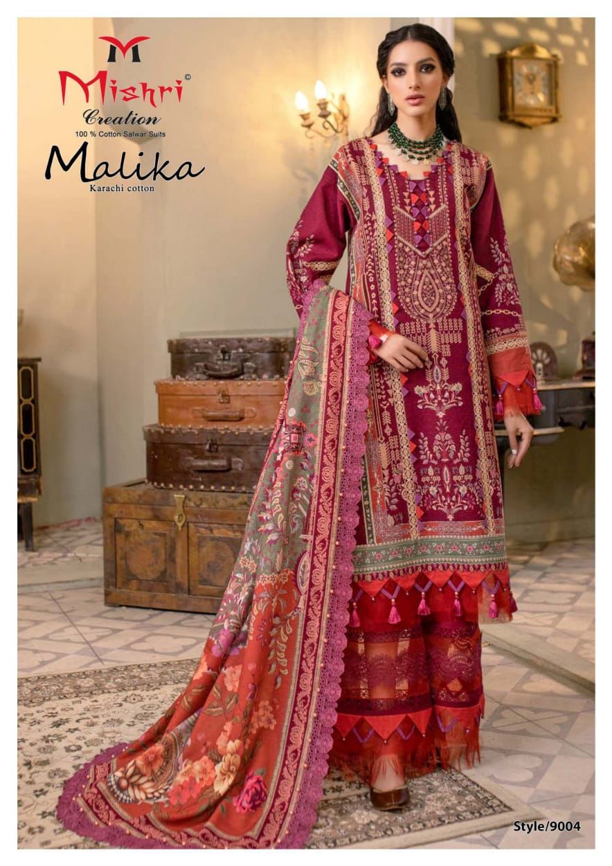 Mishri Creation Mallika Vol 9 Cotton Karachi Style Print Unstitched Suits Wholesaler Surat