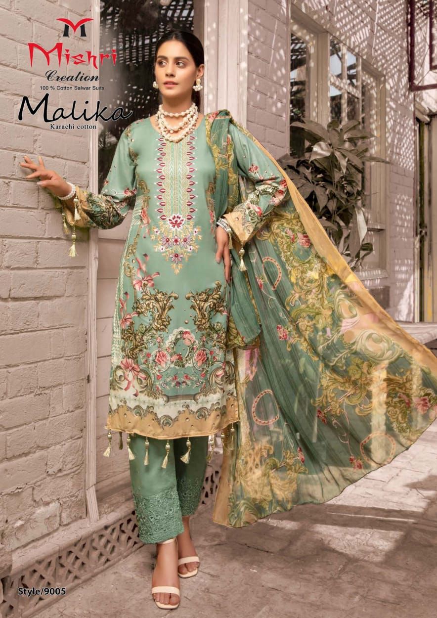 Mishri Creation Mallika Vol 9 Cotton Karachi Style Print Unstitched Suits Wholesaler Surat