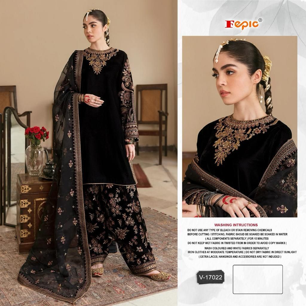 ROSEMEEN V 17022 VELVET EMBEROIDERED PAKISTANI SUIT