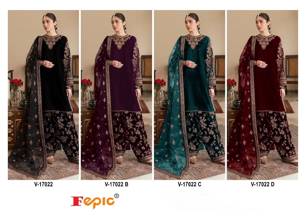 ROSEMEEN V 17022 VELVET EMBEROIDERED PAKISTANI SUIT