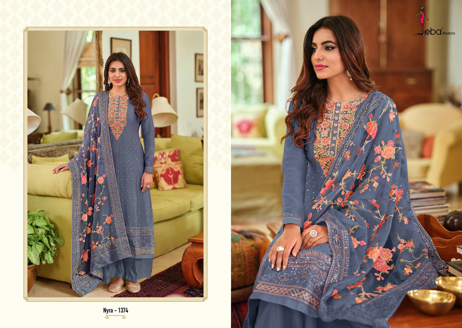 Eba Lifestyle Nyra Vol 3 Hit List Viscose Silk With Heavy Embroidery Designer Festive Wear Suits Wholesaler Surat
