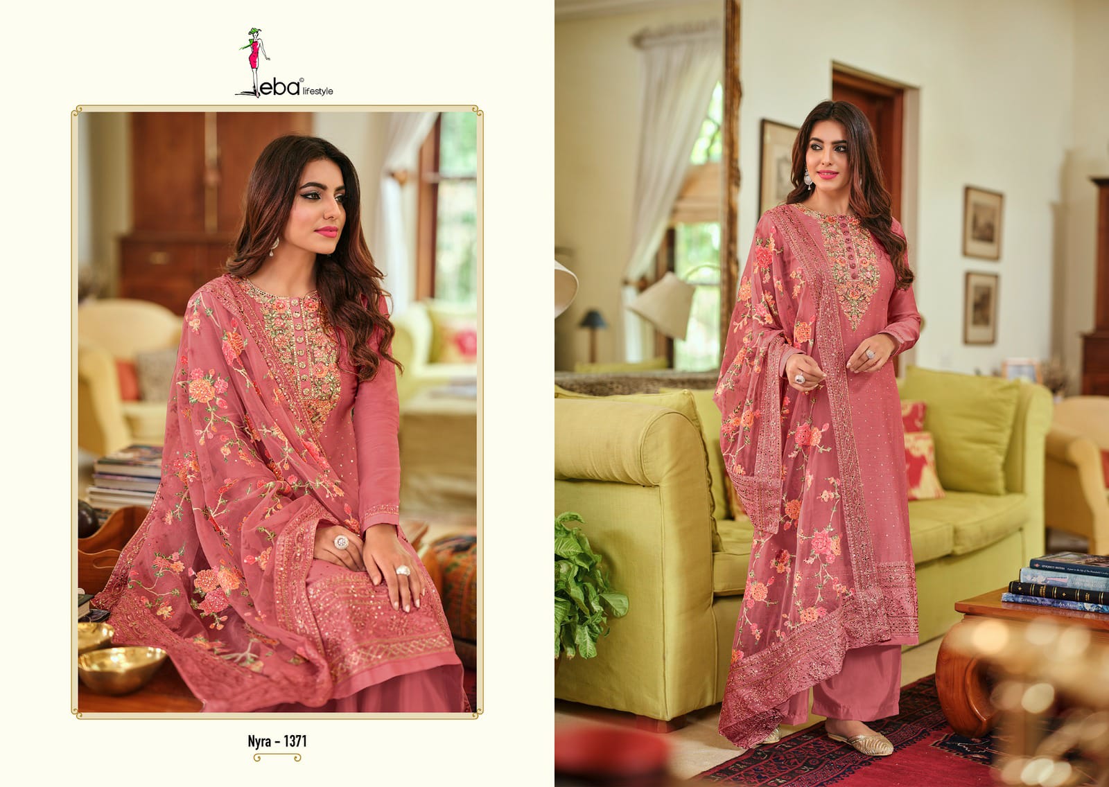 Eba Lifestyle Nyra Vol 3 Hit List Viscose Silk With Heavy Embroidery Designer Festive Wear Suits Wholesaler Surat