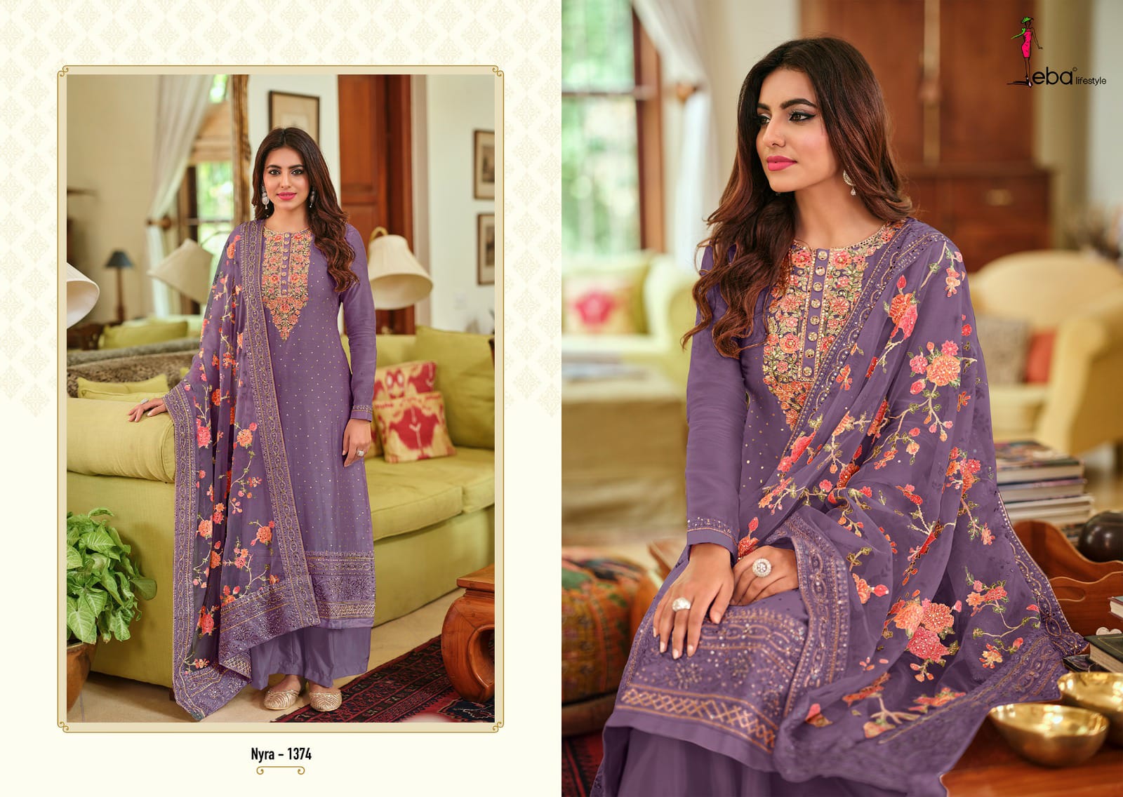 Eba Lifestyle Nyra Vol 3 Hit List Viscose Silk With Heavy Embroidery Designer Festive Wear Suits Wholesaler Surat