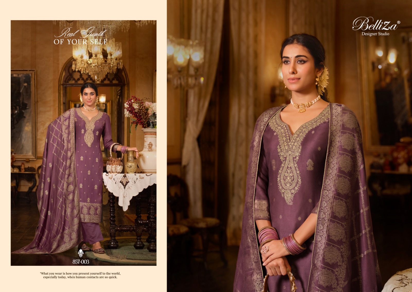 BELLIZA DESIGNER STUDIO GULBAHAAR PASHMINA JACQUARD DESIGNER SUIT